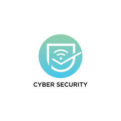 Cyber Security Logo Vector, Wifi, wireless, internet signal icon logo template - obrazy, fototapety, plakaty