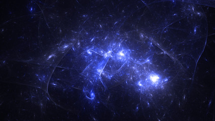 3D rendering abstract blue fractal light background