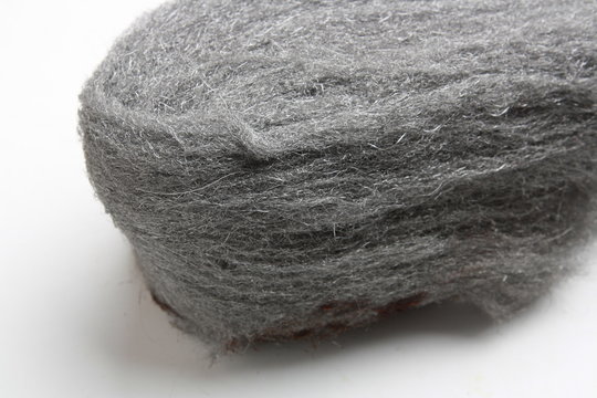 steel wool roll in color background