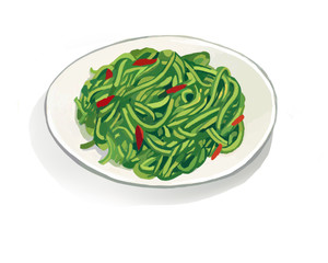 Greens, vegetables, healthy, dishes, leafy greens, pakchoi, lettuce, cabbage, lettuce, illustration, delicious, chinese, delicious,