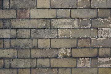 Old, Victorian, grey, yellow, brickwork, distressed, background, industrial