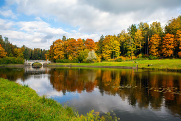 Autumn Pavlovsky park. St. Petersburg. Russia