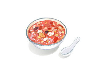 Porridge, eight treasure porridge, red bean porridge, liquid food, delicious, delicious, cuisine, health, nourish, nourish, health, health, stomach, laba festival, laba porridge, food, illustration