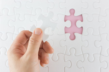 missing one piece of jigsaw puzzle,Job recruitment concept.