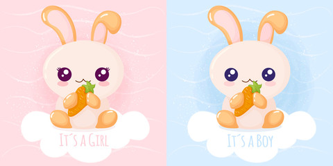 Cute rabbit it´s a girl it´s a boy