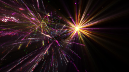 fireworks light at night sky