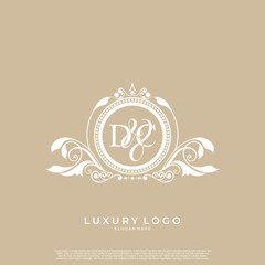 Logo Initial letter DC luxury vector mark, gold color elegant classical symmetric curves decor. editable file EPS10.