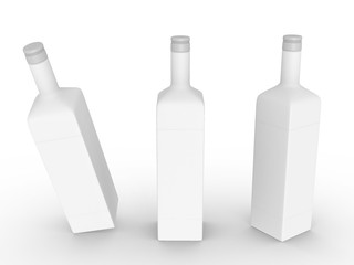 template empty bottle mockup white background , 3d rendering	