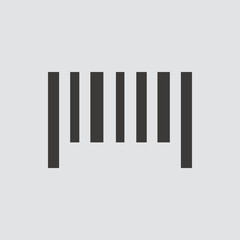 Barcode icon isolated of flat style. Vector illustration.