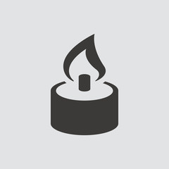 Candle icon isolated of flat style. Vector illustration.