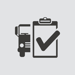Car service list icon isolated of flat style. Vector illustration.
