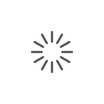 Sunburst Or Sun Burst Line Art Vector Icon For Apps And Websites. Sunlight Symbol. Flash Or Solar Sign For App And Website.