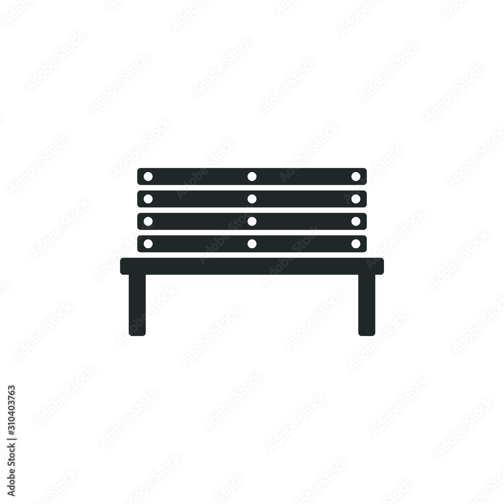 Poster park bench icon template color editable. benches symbol vector sign isolated on white background ill