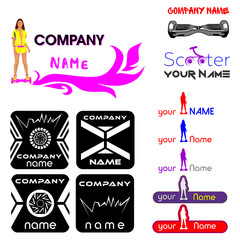 Vector logo set of electric scooter