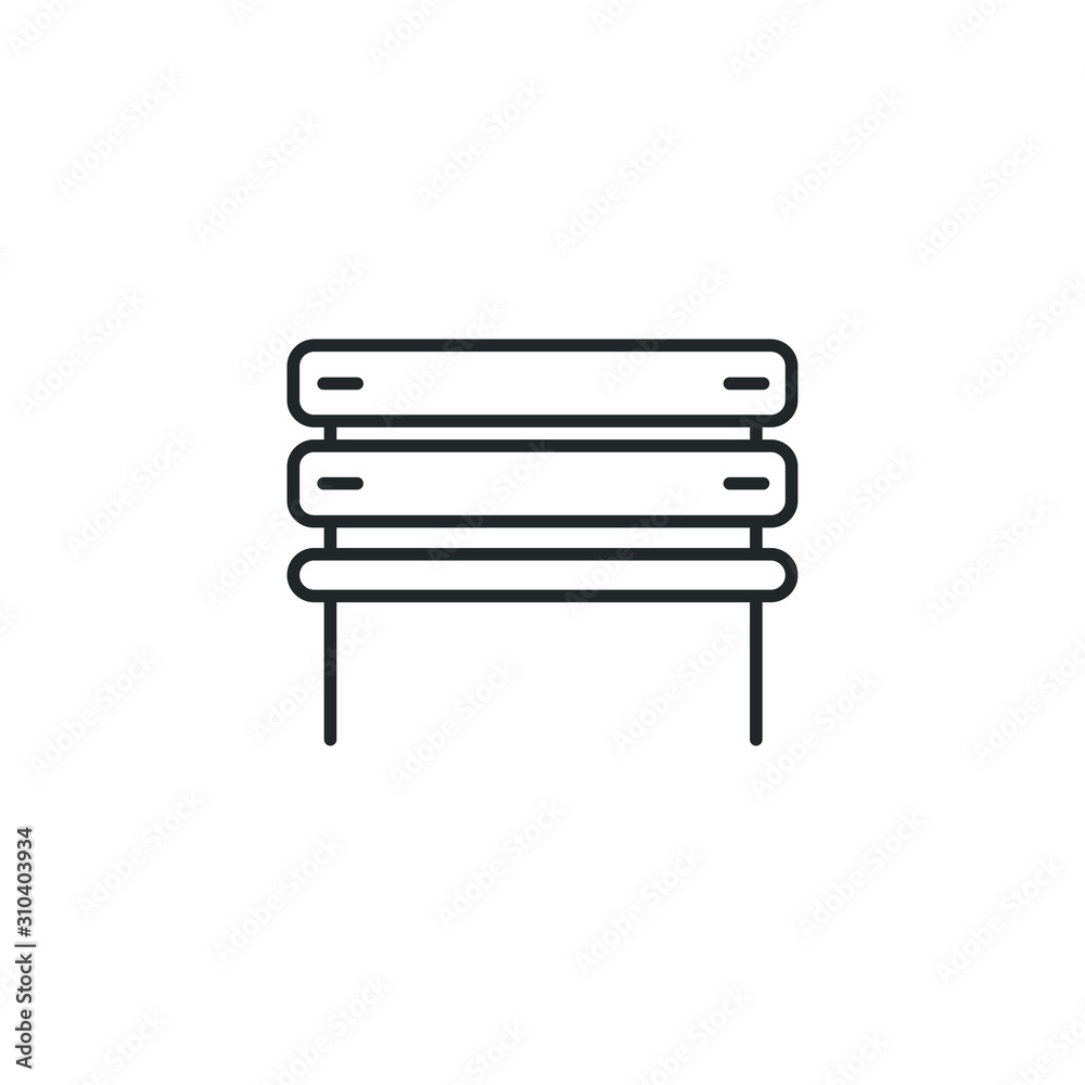Poster park bench icon template color editable. benches symbol vector sign isolated on white background ill