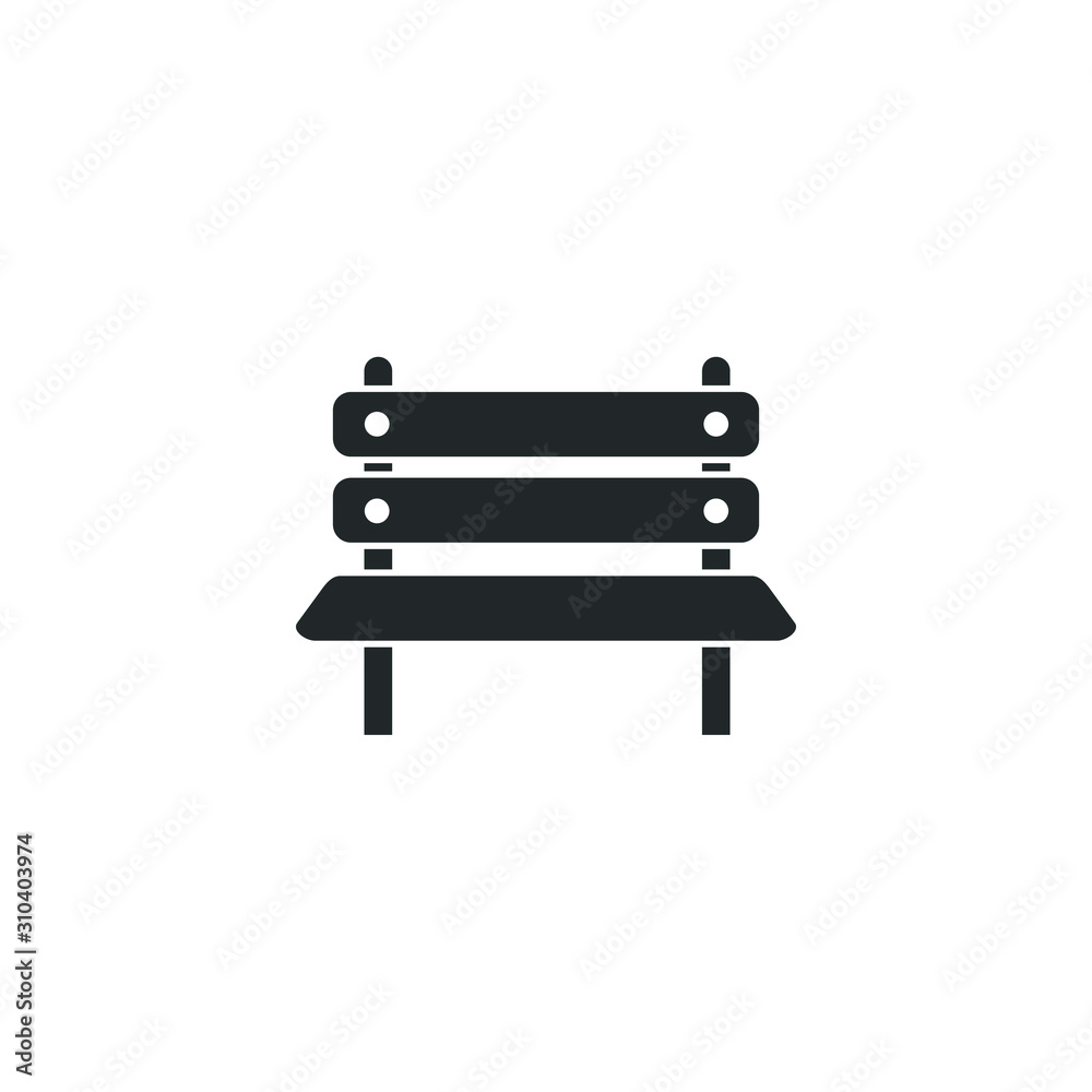 Poster park bench icon template color editable. benches symbol vector sign isolated on white background ill