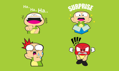 various expressions of baby turtles, character vector illustrations for stickers, emblems, printing.