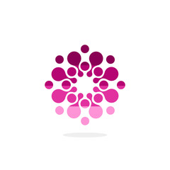 Modern vector logo of the circles. Round logo. Isolated minimalistic sign related to chemistry, physics, biology, medicine, pharmacology, tourism, leisure, sports, relaxation and more. Abstract symbol