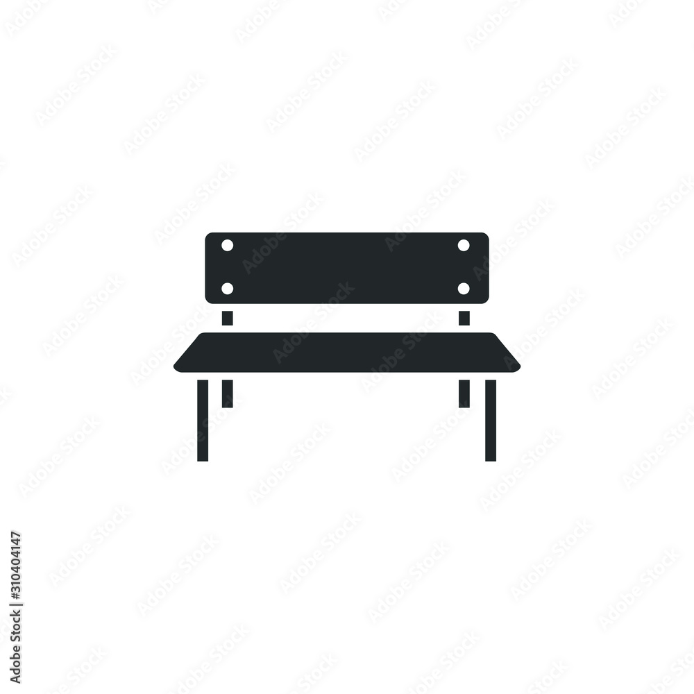 Poster park bench icon template color editable. benches symbol vector sign isolated on white background ill