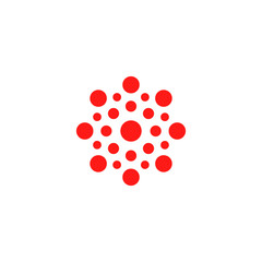 Modern vector logo of the circles. Round logo. Isolated minimalistic sign related to chemistry, physics, biology, medicine, pharmacology, tourism, leisure, sports, relaxation and more. Abstract symbol