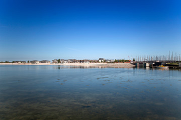 Fototapeta premium View over the lake on the Baltic Sea Ferienpark,hotelresort, Heiligenhafen, Germany, Europe