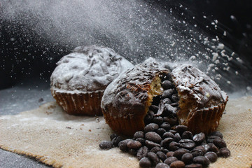 cake with chocolate and coffee