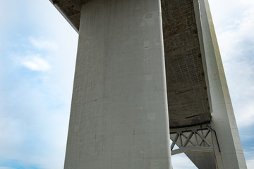 Vladivostok, Russia - May 07, 2019: The bridge over the Amur Bay and the Golden Gate.