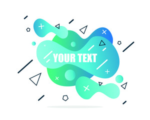 Modern abstract banner with geometric elements. Amoeba template for design of logo, flyer, presentation, background. Vector illustration