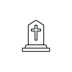 gravestone icon template color editable. tombstone symbol vector sign isolated on white background illustration for graphic and web design.