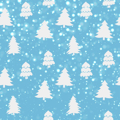 Pattern of the Christmas tree against the snow