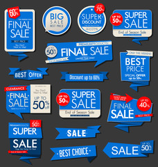 modern blue sale stickers collection