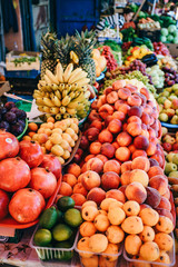 Fruit market. Lots of different fresh fruits.