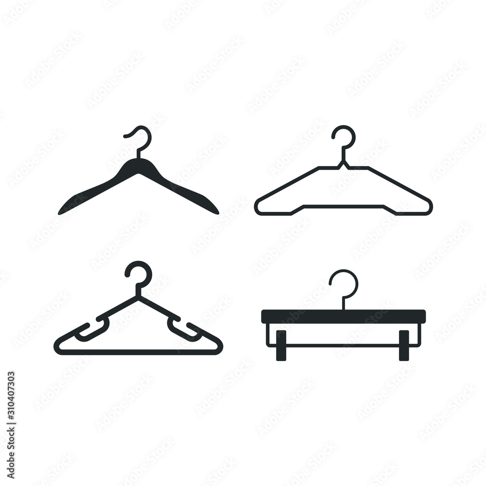 Aufkleber clothes hanger icon template color editable. black coat hanger symbol vector sign isolated on white 