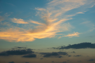 Sun set sky over the sea. Beautiful Thailand, Phuket.