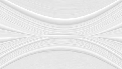 White 3 d background with wave illustration, beautiful bending pattern for web screensaver. Light gray texture with smooth lines for a wedding card.