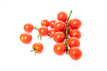 Cherry tomatoes isolated on white background