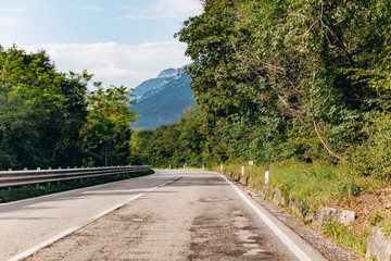 Beautiful Summer Mountain Road. Summer road in the mountains.
