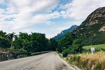 Fototapeta na wymiar Road in a mountainous area. Beautiful road in the mountains