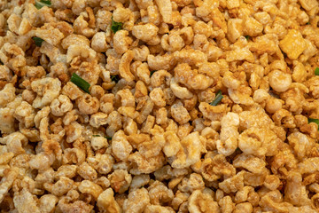 Lean pork skin crispy deep fried.