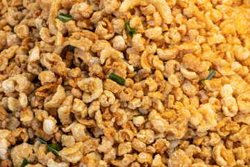 Lean pork skin crispy deep fried.