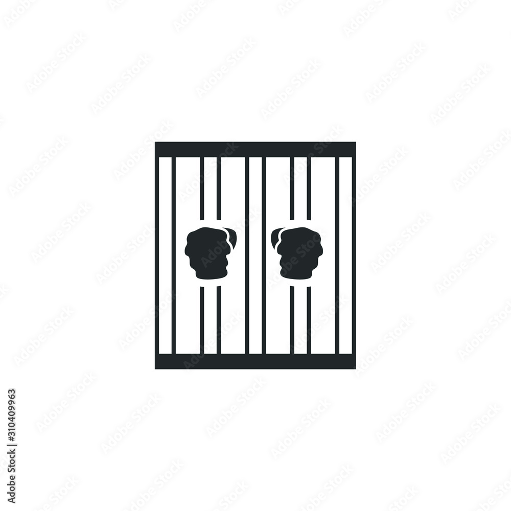Poster prison icon template color editable. jail gate door symbol vector sign isolated on white background 