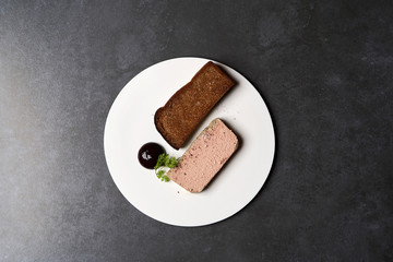 Chicken liver pate with blackcurrant,fig sauce and toasted bread