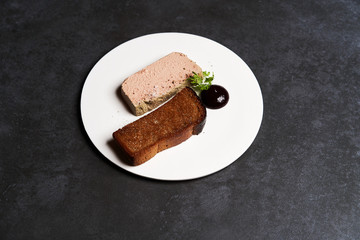 Chicken liver pate with blackcurrant,fig sauce and toasted bread