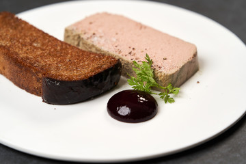 Chicken liver pate with blackcurrant,fig sauce and toasted bread