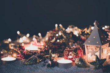 Lantern and christmas decoration