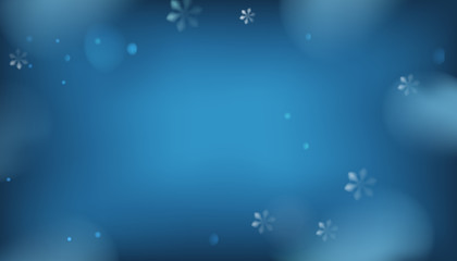 Winter blue abstract background with snowflakes vector template