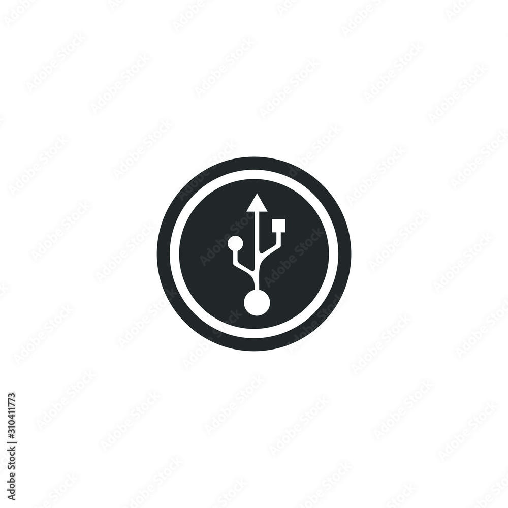 Aufkleber USB icon template color editable. Flash Drive symbol vector sign isolated on white background illustration for graphic and web design.