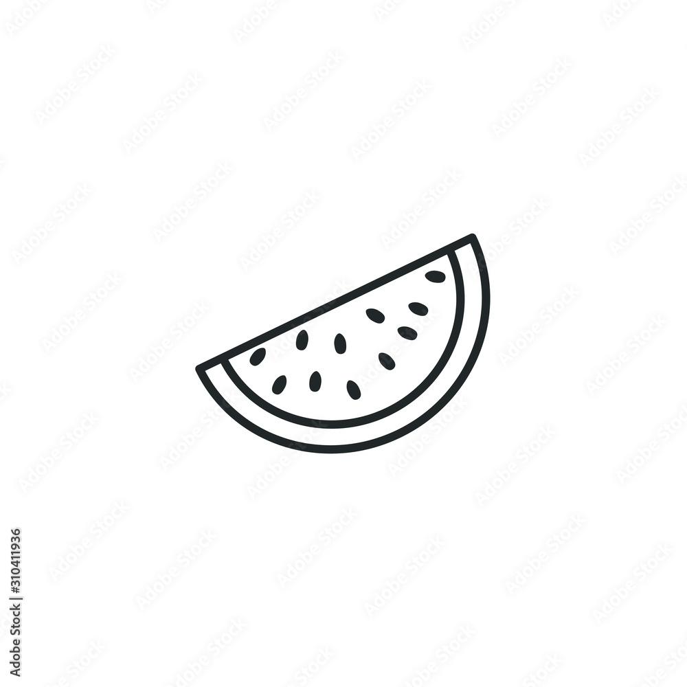 Poster Watermelon icon template color editable. Watermelon sliced ripe symbol vector sign isolated on white background illustration for graphic and web design.