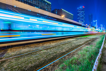 Fototapeta premium the traffic light trails of city.