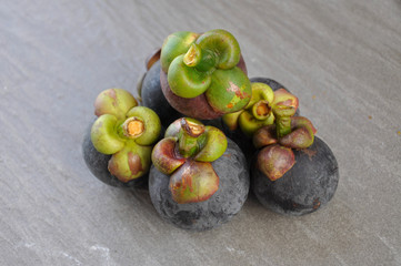 Ripe sweet mangosteen. Juicy and ready to eat.